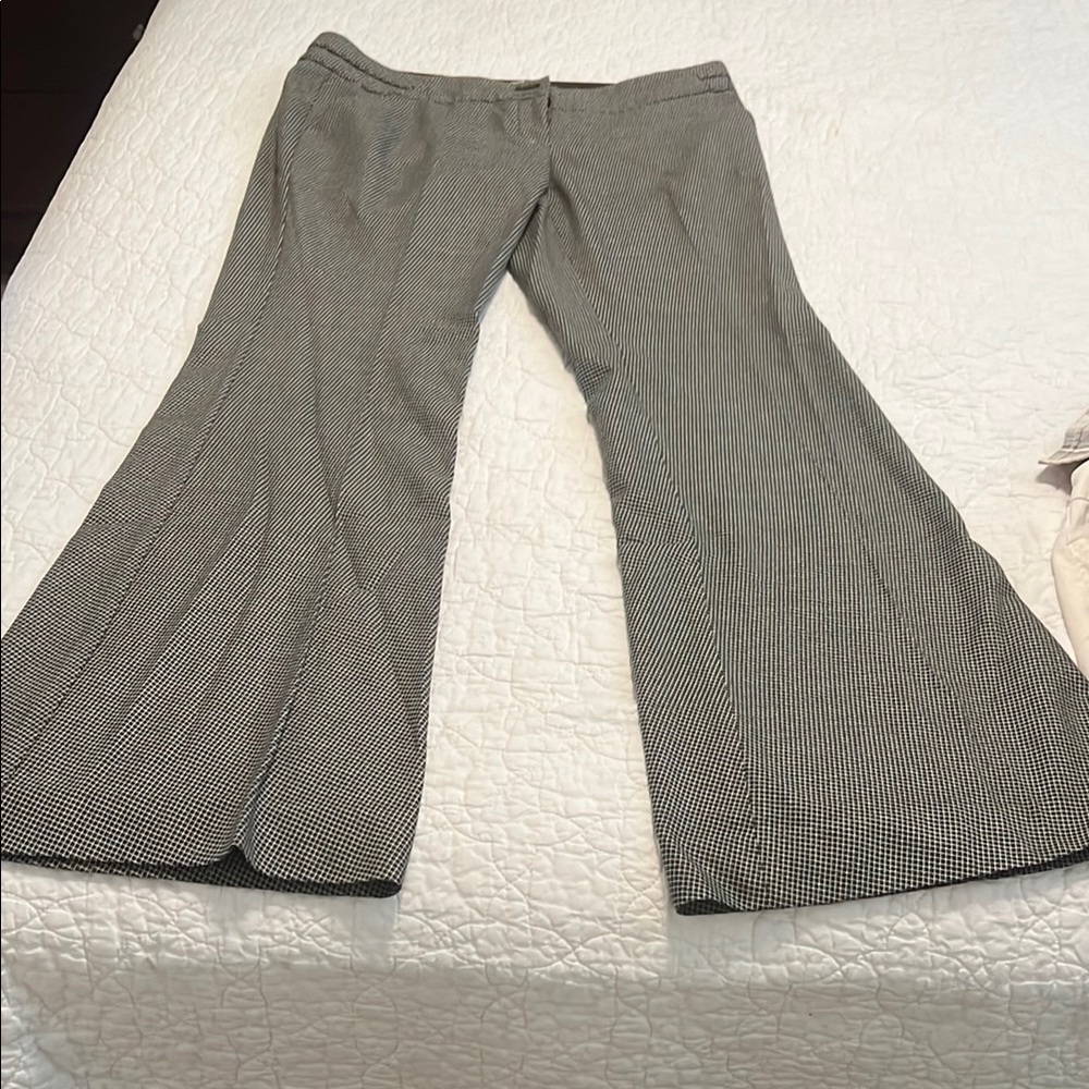 Black and White Houndstooth Flared Pants